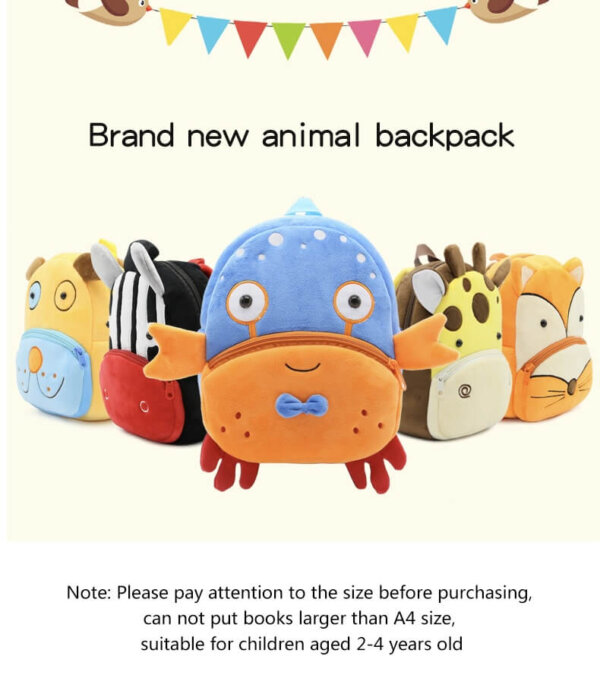 Attractive Crab Plush Toddler Backpack 8