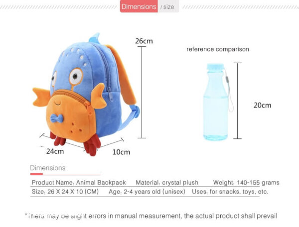 Attractive Crab Plush Toddler Backpack 9