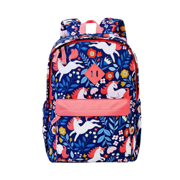 Unicorn Blue preschool backpack 1