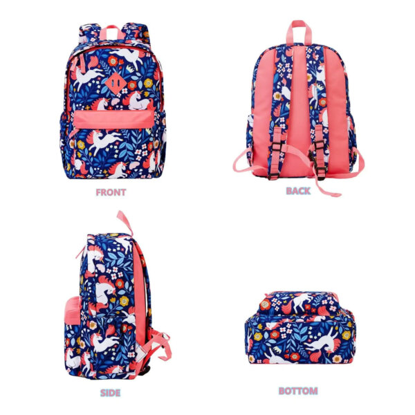 Unicorn Blue preschool backpack 2