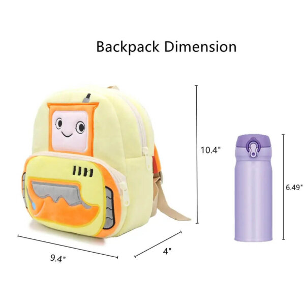 Yellow Bulldozer preschool backpack 4